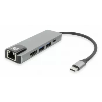 ACT USB-C 4K Dockingstation für 1 HDMI-Monitor, Ethernet, USB-A, PD-Durchschleifung