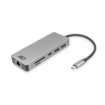 ACT USB-C 4K Dockingstation für 1 HDMI-Monitor, Ethernet, USB-C, USB-A, Kartenleser und PD-Durchleitung