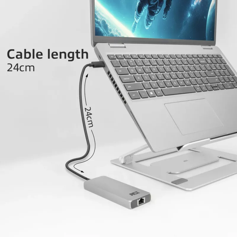 ACT USB-C 4K / 8K 30Hz Dockingstation für 1 HDMI-Monitor, 2,5 Gigabit Ethernet, USB-C 10Gbps, USB-A 10Gbps, 3,5mm Audio, PD-Durchschleifung