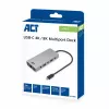 ACT USB-C 4K / 8K 30Hz Dockingstation für 1 HDMI-Monitor, 2,5 Gigabit Ethernet, USB-C 10Gbps, USB-A 10Gbps, 3,5mm Audio, PD-Durchschleifung
