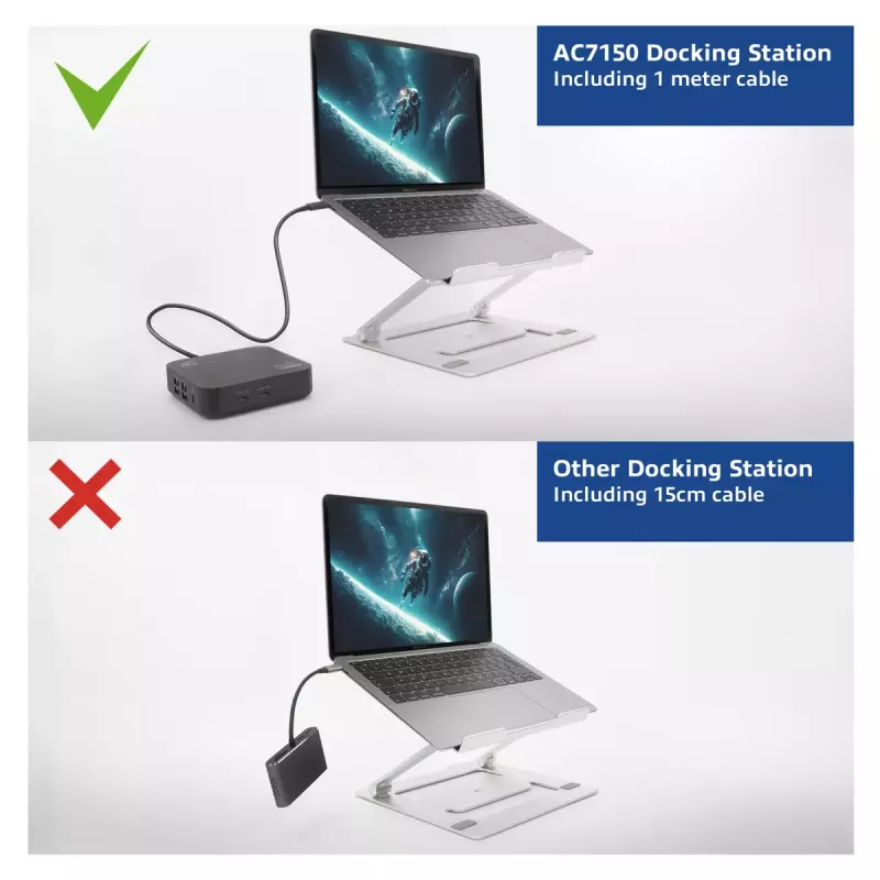 ACT Universal USB-C Docking Station 4K, für 2 HDMI/DisplayPort-Monitore, DisplayLink, kompaktes Design