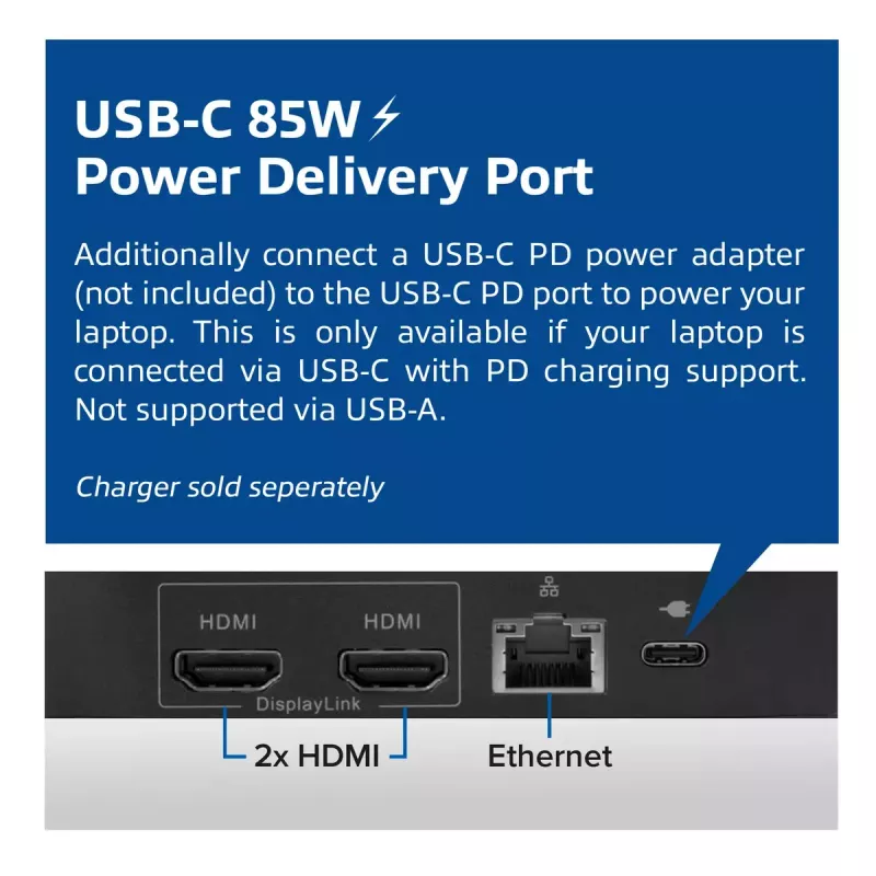 ACT Universal USB-C Docking Station 4K, für 2 HDMI/DisplayPort-Monitore, DisplayLink, kompaktes Design