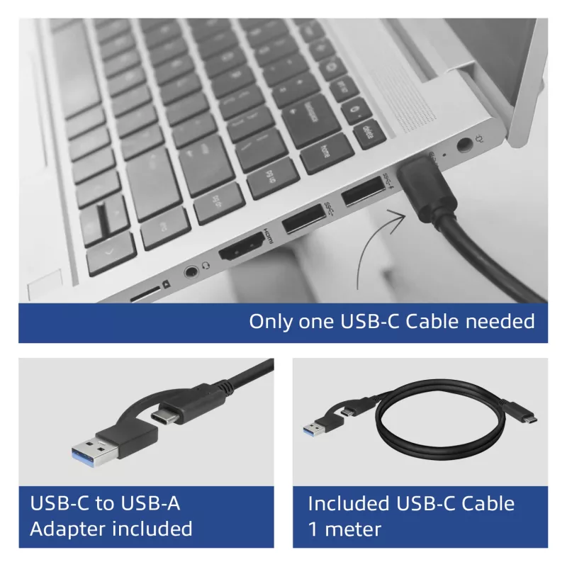 ACT USB-C Docking Station 4K, für 2 HDMI- oder DisplayPort-Monitore, DisplayLink