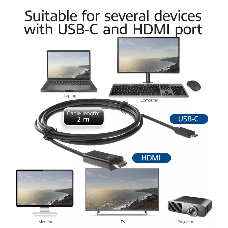 USB-C zu HDMI Kabel ACT AC7315 2 Meter