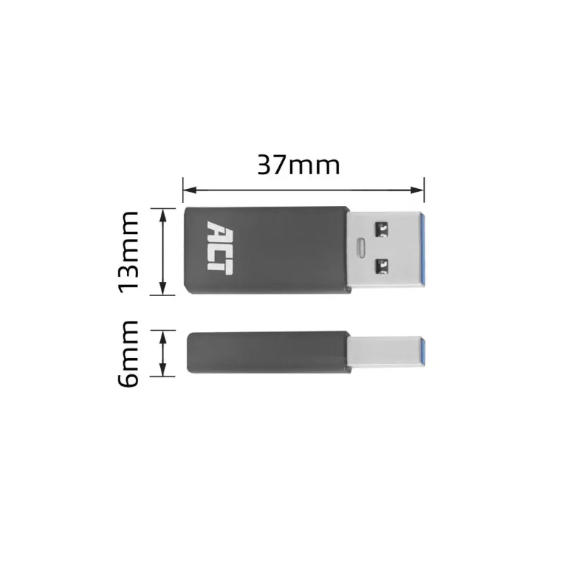 USB-A auf USB-C Adapter ACT AC7375 Grau