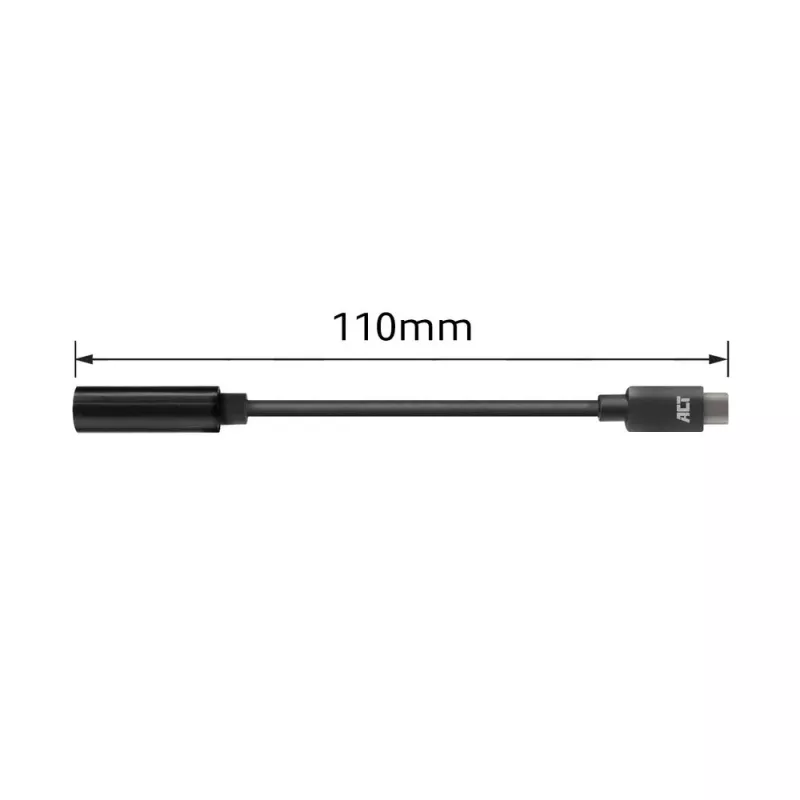 Audiokabel ACT AC7380 0,11m 3,5mm Buchse USB Typ-C Stecker Schwarz