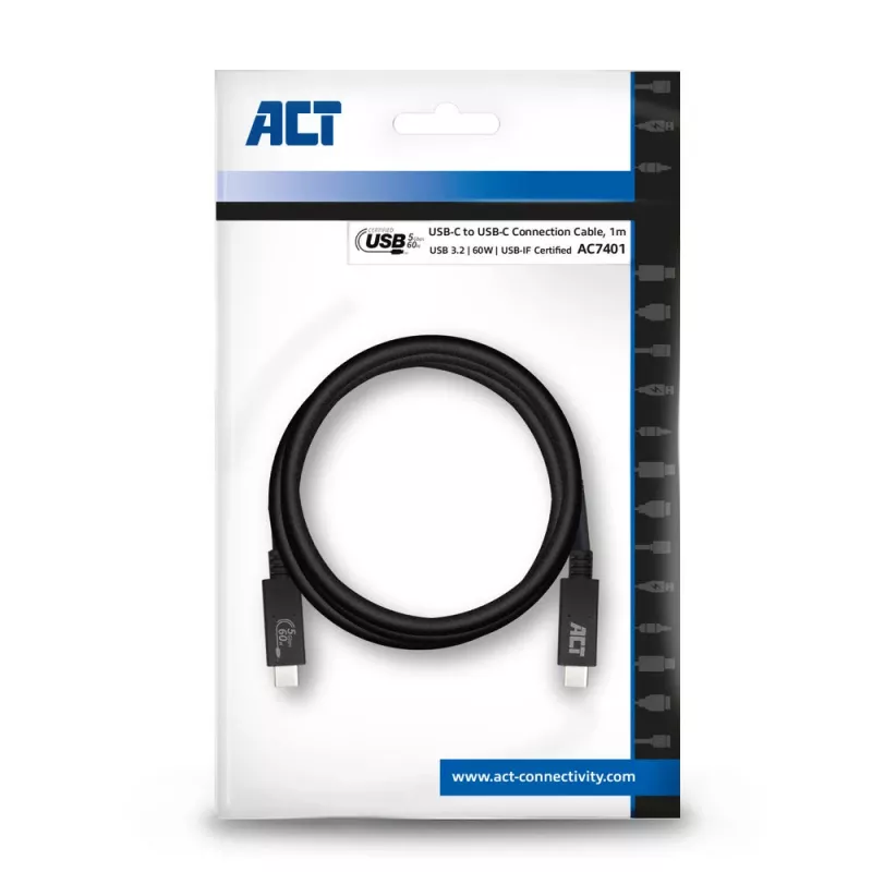 ACT USB 3.0 Kabel USB-C USB-IF zertifiziert 1 Meter 5 Gbit/s
