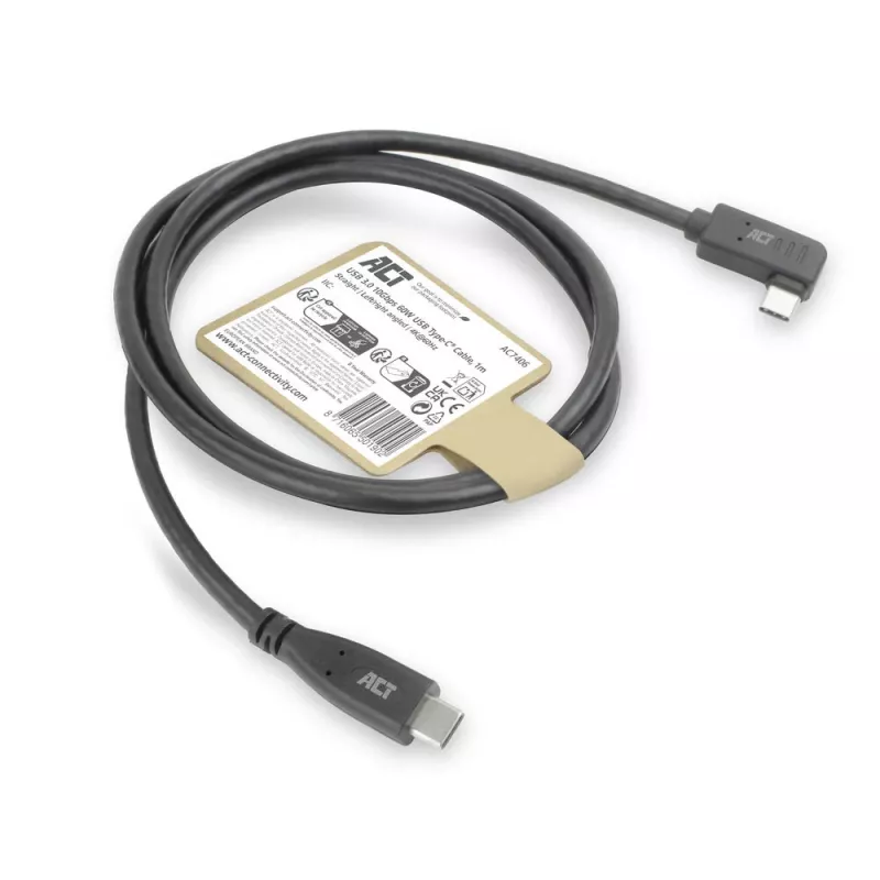 ACT USB 3.0 Winkelkabel USB-C 1 Meter 5 Gbit/s schwarz