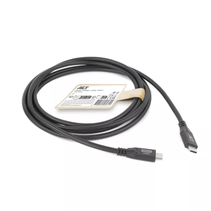 ACT USB4 20Gbps 240W USB Type-C Kabel 0,5m Schwarz