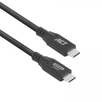 ACT USB4 20Gbps 240W USB Type-C-Kabel 1 Meter Schwarz