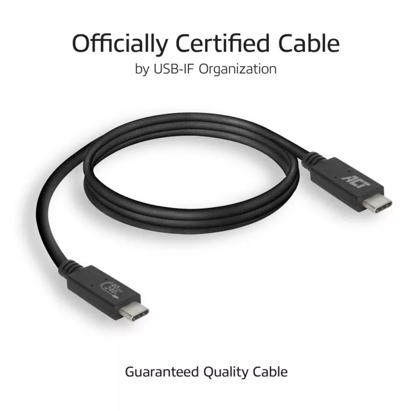 ACT USB4® 40Gbps 240W USB Type-C® Kabel, USB-IF zertifiziert, 0,8 Meter