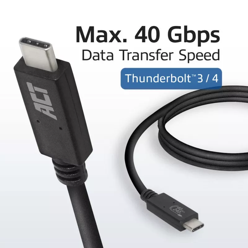 ACT USB4® 40Gbps 240W USB Type-C® Kabel, USB-IF zertifiziert, 0,8 Meter