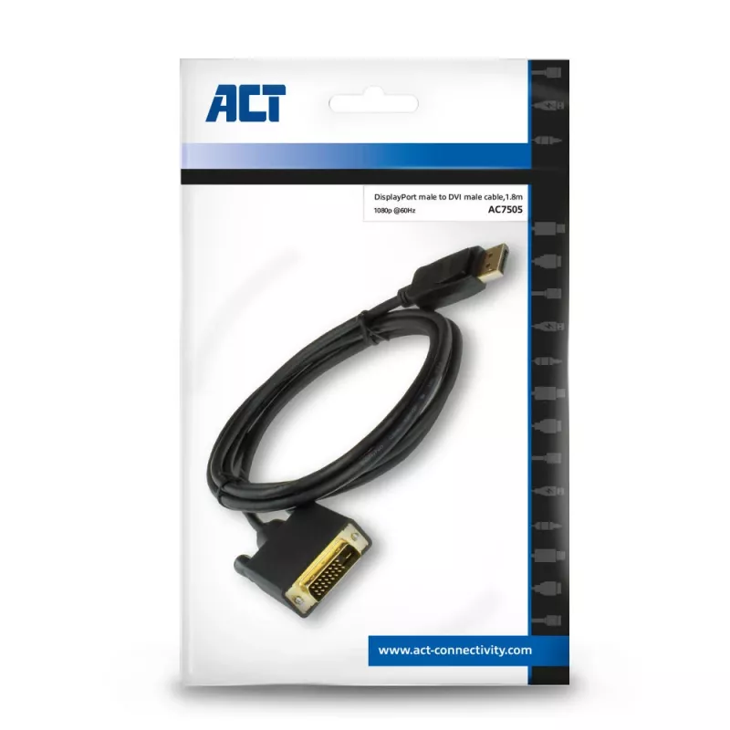 DisplayPort-auf-DVI-Adapterkabel ACT AC7505 1,8 m