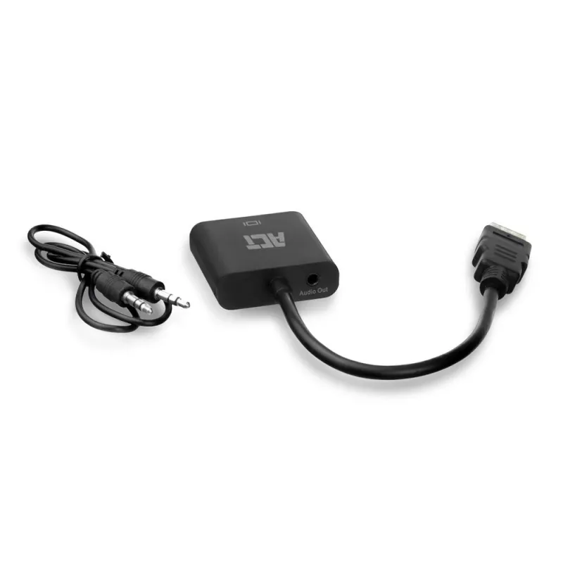 ACT 0,15 Meter, HDMI-A-Stecker auf VGA-Buchse Adapter, mit Audio