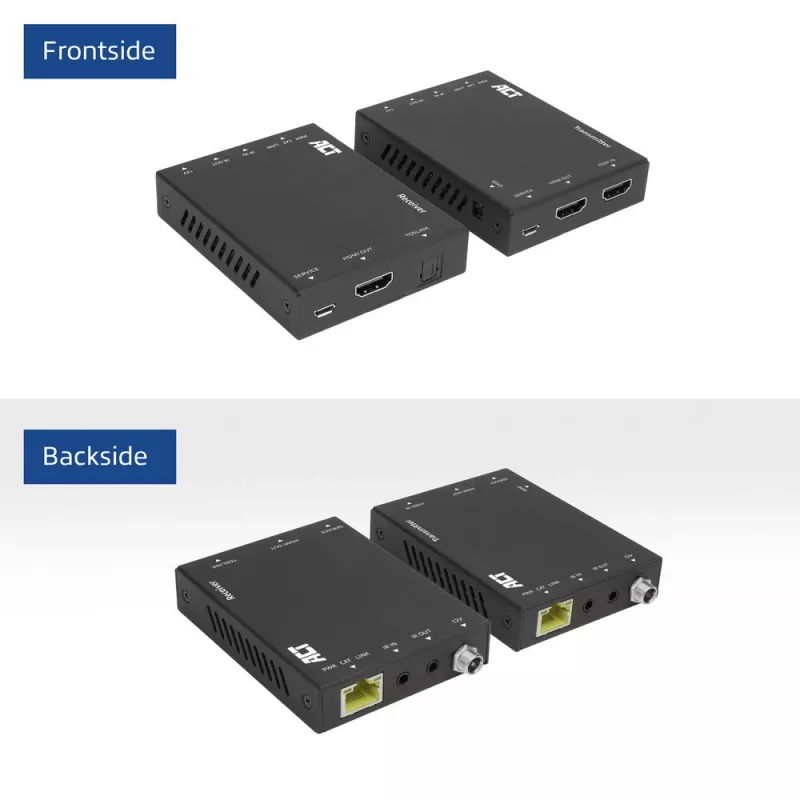 AV-Sender & -Empfänger ACT 4K HDMI 2.0 Extender-Set über CAT6 UTP mit IR-Unterstützung, 60 Meter