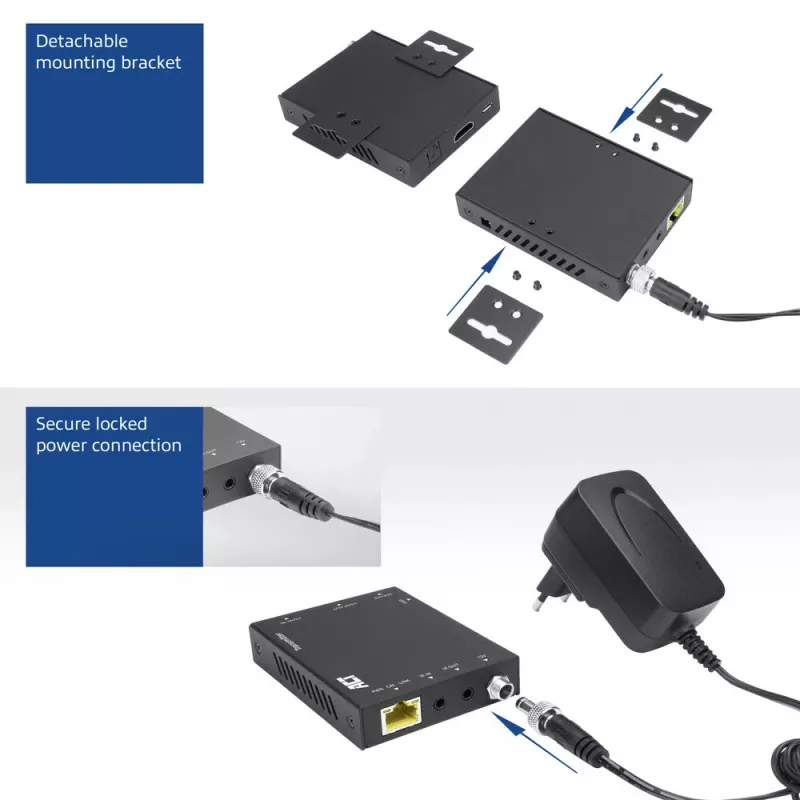 AV-Sender & -Empfänger ACT 4K HDMI 2.0 Extender-Set über CAT6 UTP mit IR-Unterstützung, 60 Meter