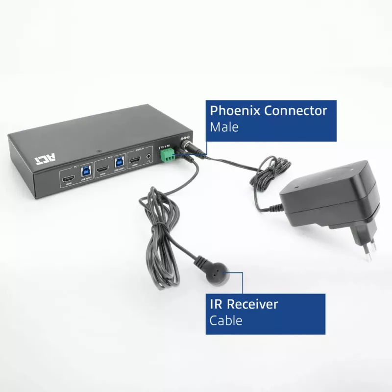 ACT 2-Port HDMI 4K@60Hz KVM-Switch, USB 3.2 Gen1 (USB 3.0)