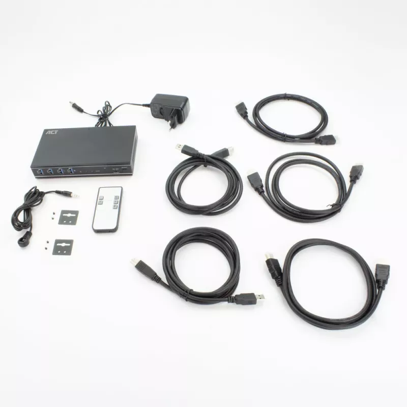 ACT 2-Port HDMI 4K@60Hz KVM-Switch, USB 3.2 Gen1 (USB 3.0)