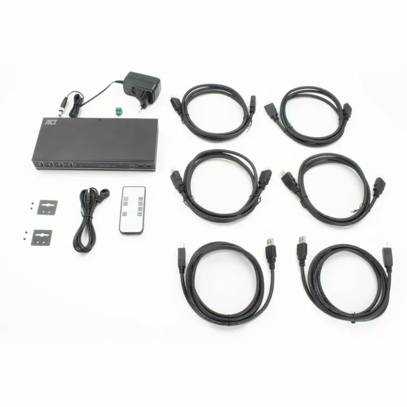 ACT 2-Port Dual HDMI 4K@60Hz KVM-Switch, USB 3.2 Gen1 (USB 3.0)