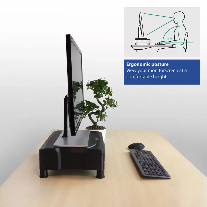 ACT Monitorständer extra breit AC8215 höhenverstellbar zwei Schubladen