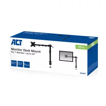 ACT Einzelmonitorarm Klemme/Durchsteckmontage 8 kg 10-32 Zoll