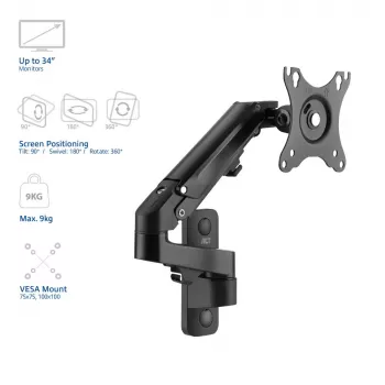 ACT Monitor-Wandhalterung mit Gasfeder, 1 Bildschirm, max. Gewicht 7 kg