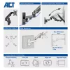 ACT Monitor-Wandhalterung mit Gasfeder, 1 Bildschirm, max. Gewicht 7 kg