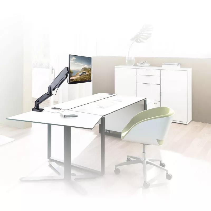 ACT Gasfeder-Monitorarm Büro Schwarz AC8311 Klemme/Durchsteckmontage 9 kg