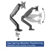 ACT Gasfeder-Monitorarm Büro Schwarz AC8311 Klemme/Durchsteckmontage 9 kg