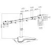 ACT freistehender Doppelmonitorarm AC8320 max. Gewicht 16 kg min. Bildschirm 33 cm max. Bildschirm 81,3 cm