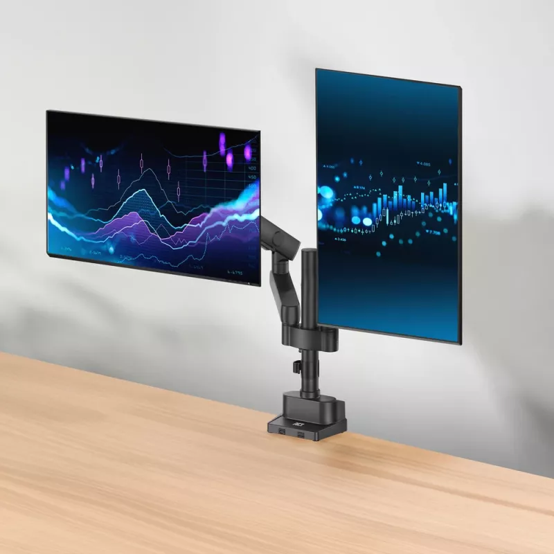 ACT Monitorarm 35 Zoll Office Solid Pro, mechanische Feder, 2 Monitore