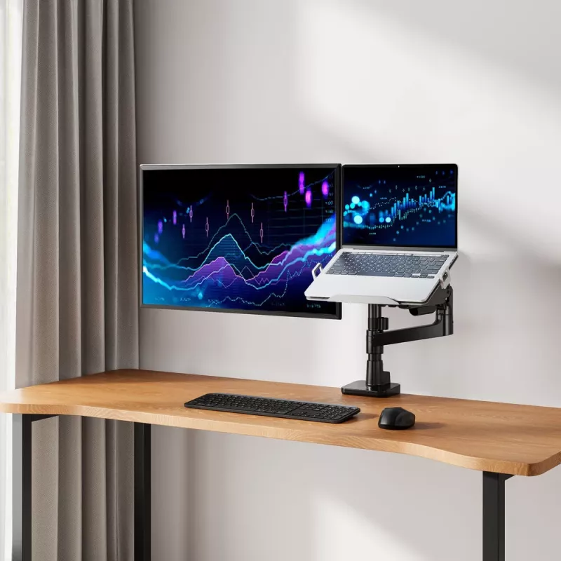 Laptop- & Monitorarm ACT AC8341 Gasfeder schwarz 49 Zoll