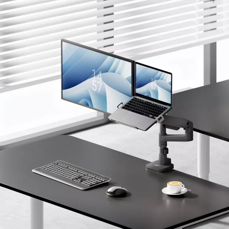Laptop- & Monitorarm ACT AC8341 Gasfeder schwarz 49 Zoll