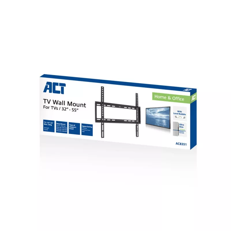 ACT TV-Wandhalterung 32 Zoll bis 55 Zoll VESA 35 kg Schwarz