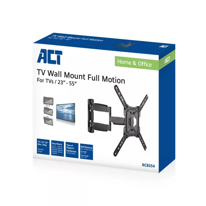 ACT Vollbewegliche TV-Wandhalterung 23 Zoll bis 55 Zoll VESA 35 kg