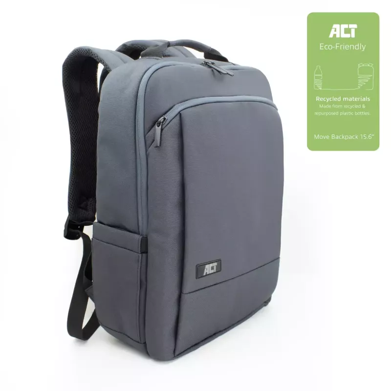 ACT Move Rucksack für Laptops bis 15,6 Zoll aus recycelten Plastikflaschen