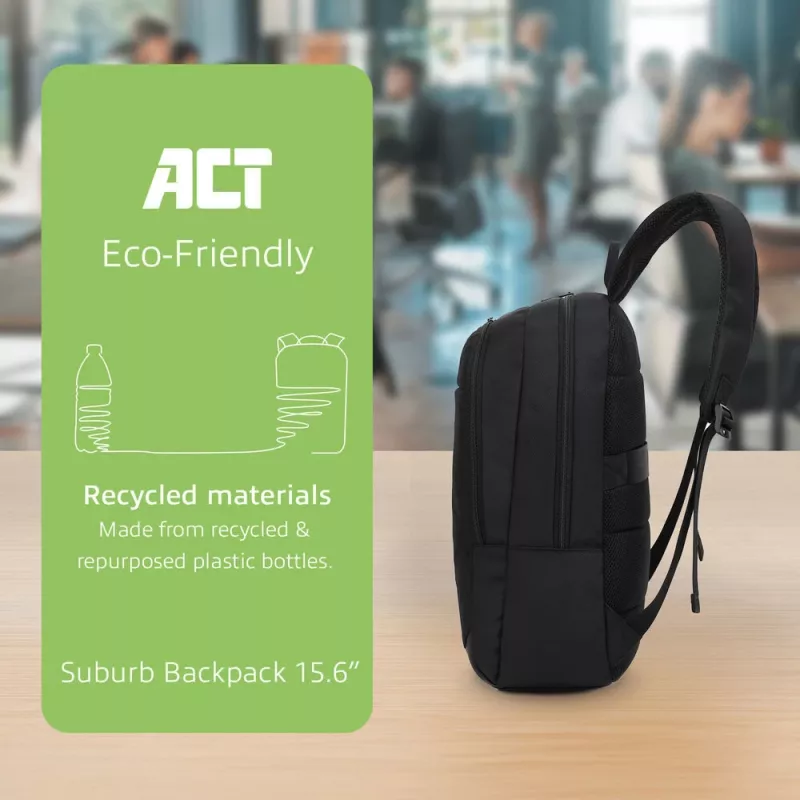 Backpack ACT Suburb für Laptops bis 15,6 Zoll aus recyceltem Kunststoff