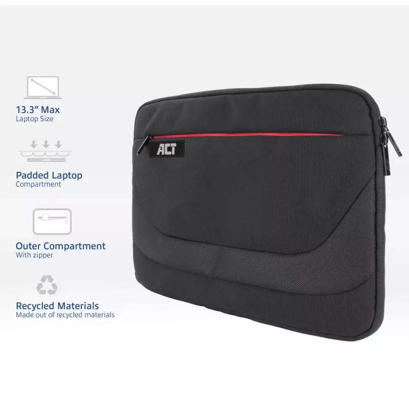 Sleeve case ACT Suburb Laptop-Hülle 13,3 Zoll aus recycelten Plastikflaschen