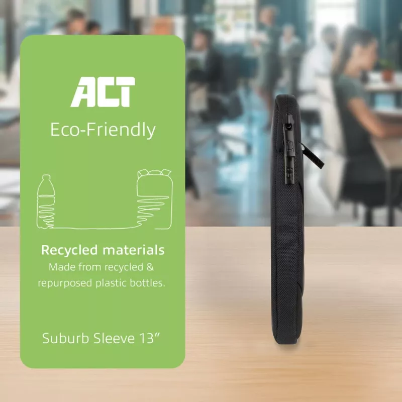 Sleeve case ACT Suburb Laptop-Hülle 13,3 Zoll aus recycelten Plastikflaschen