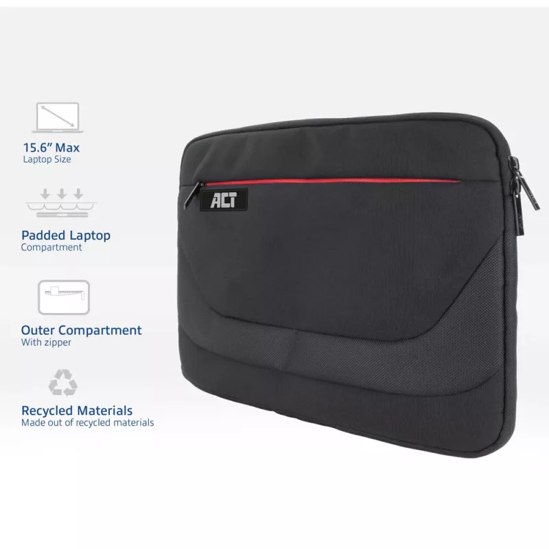 Sleeve case ACT Suburb Laptop-Hülle 15,6 Zoll aus recycelten Plastikflaschen