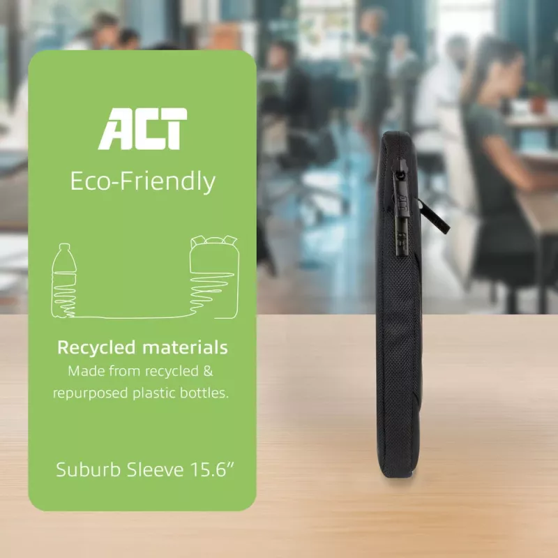 Sleeve case ACT Suburb Laptop-Hülle 15,6 Zoll aus recycelten Plastikflaschen