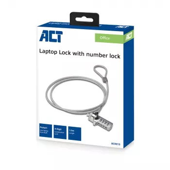 Laptop-Schloss ACT AC9015 Kombinationsschloss Silber