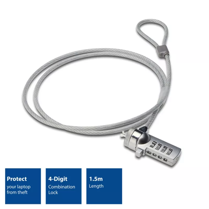 Laptop-Schloss ACT AC9015 Kombinationsschloss Silber