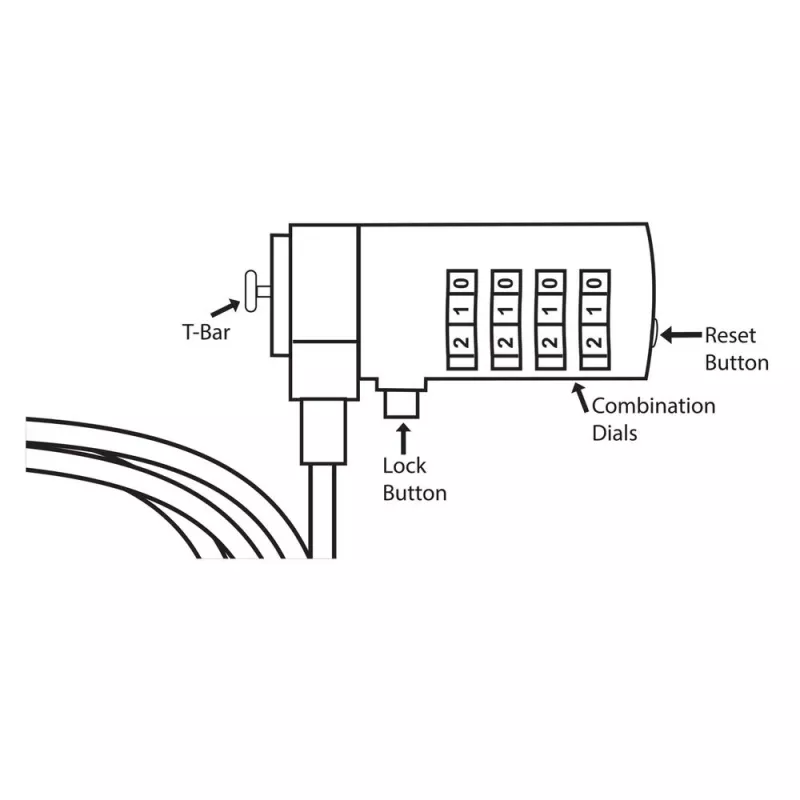 Laptop-Schloss ACT AC9015 Kombinationsschloss Silber