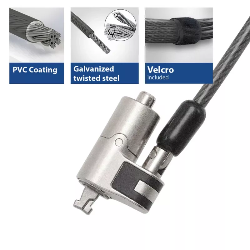 Laptop-Schloss ACT AC9030 Metallisch Rundschlüssel 2 m Kabel