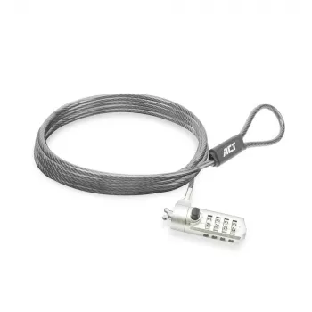 ACT Wedge Laptop-Schloss mit Zahlenschloss Metallisch 2 m Kabel