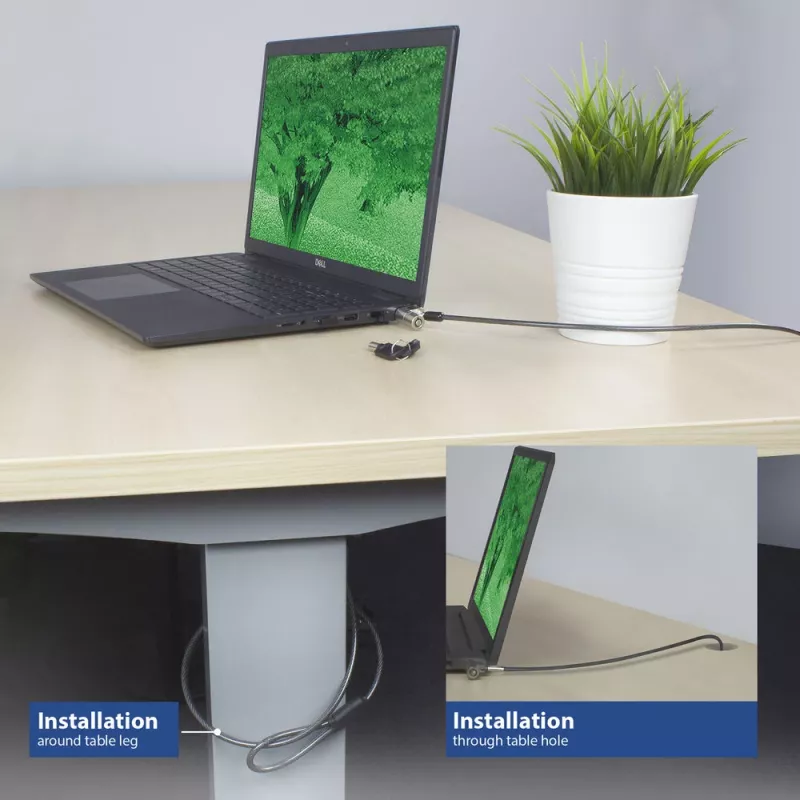 ACT Wedge Laptopschloss mit Schlüsseln Metallic 2m Kabel