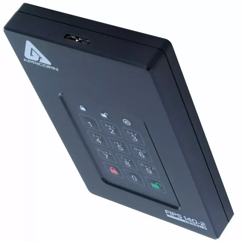 HDD Apricorn 2 TB USB Type-A auf USB Type-C Aegis Fortress L3