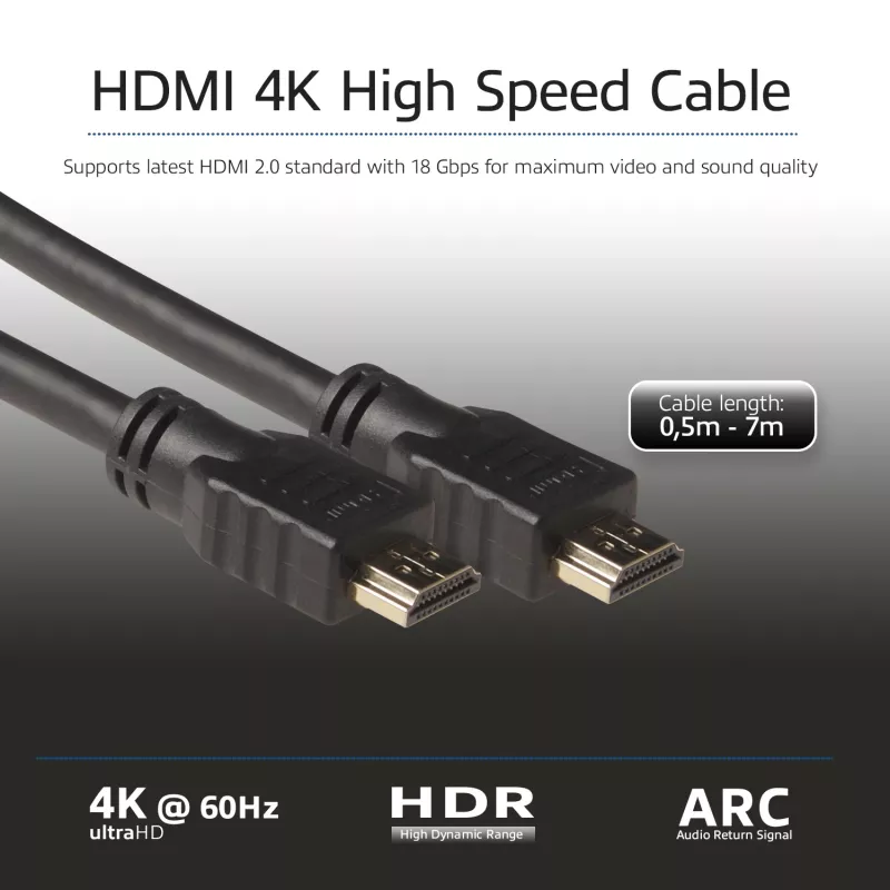 ACT 3 Meter High-Speed-Kabel v2.0 HDMI-A Stecker – HDMI-A Stecker (AWG30)
