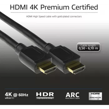 ACT 5 Meter HDMI High Speed Premium zertifiziertes Kabel v2.0 HDMI-A Stecker - HDMI-A Stecker